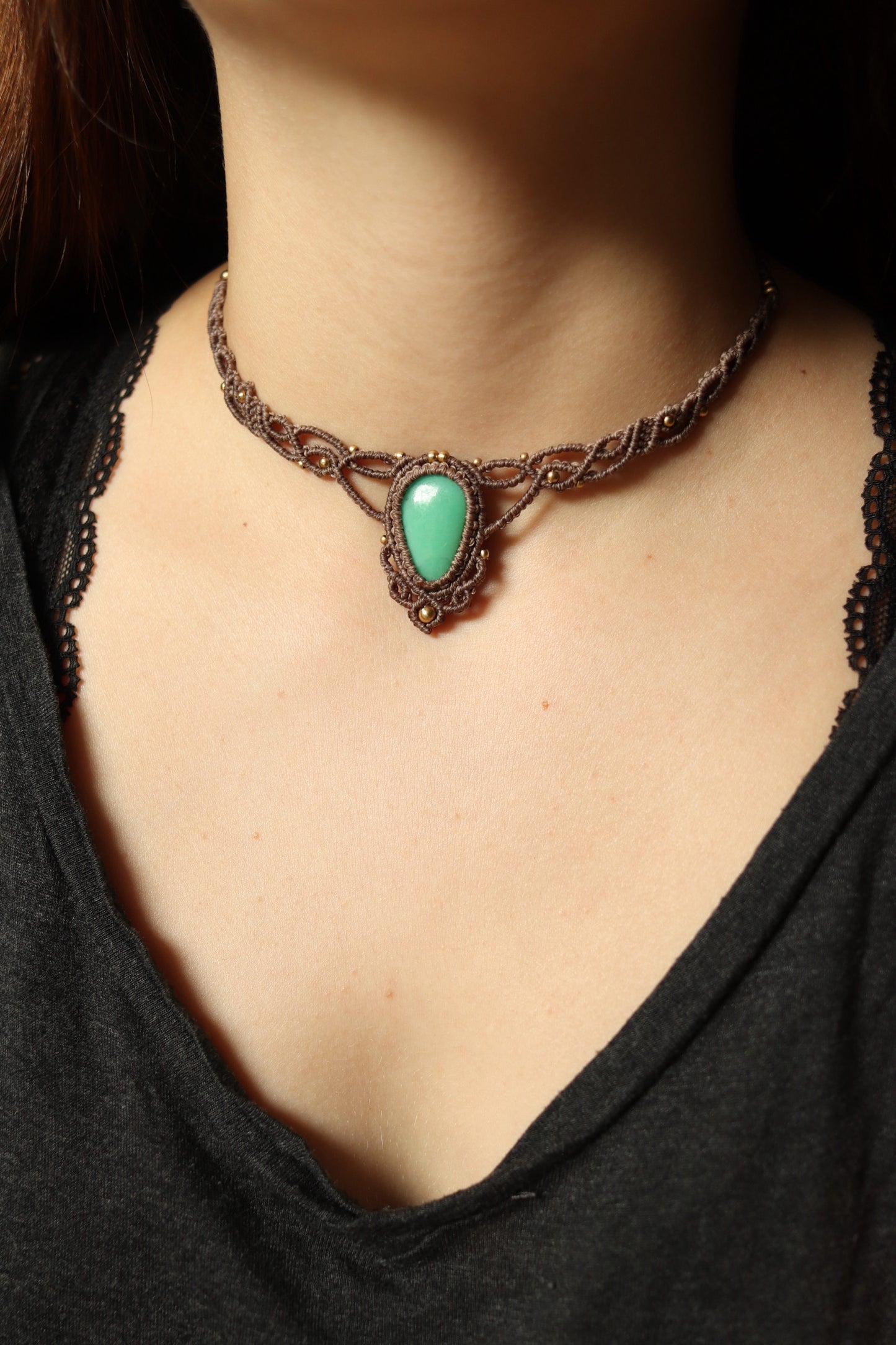 Chrysopras Choker Halskette