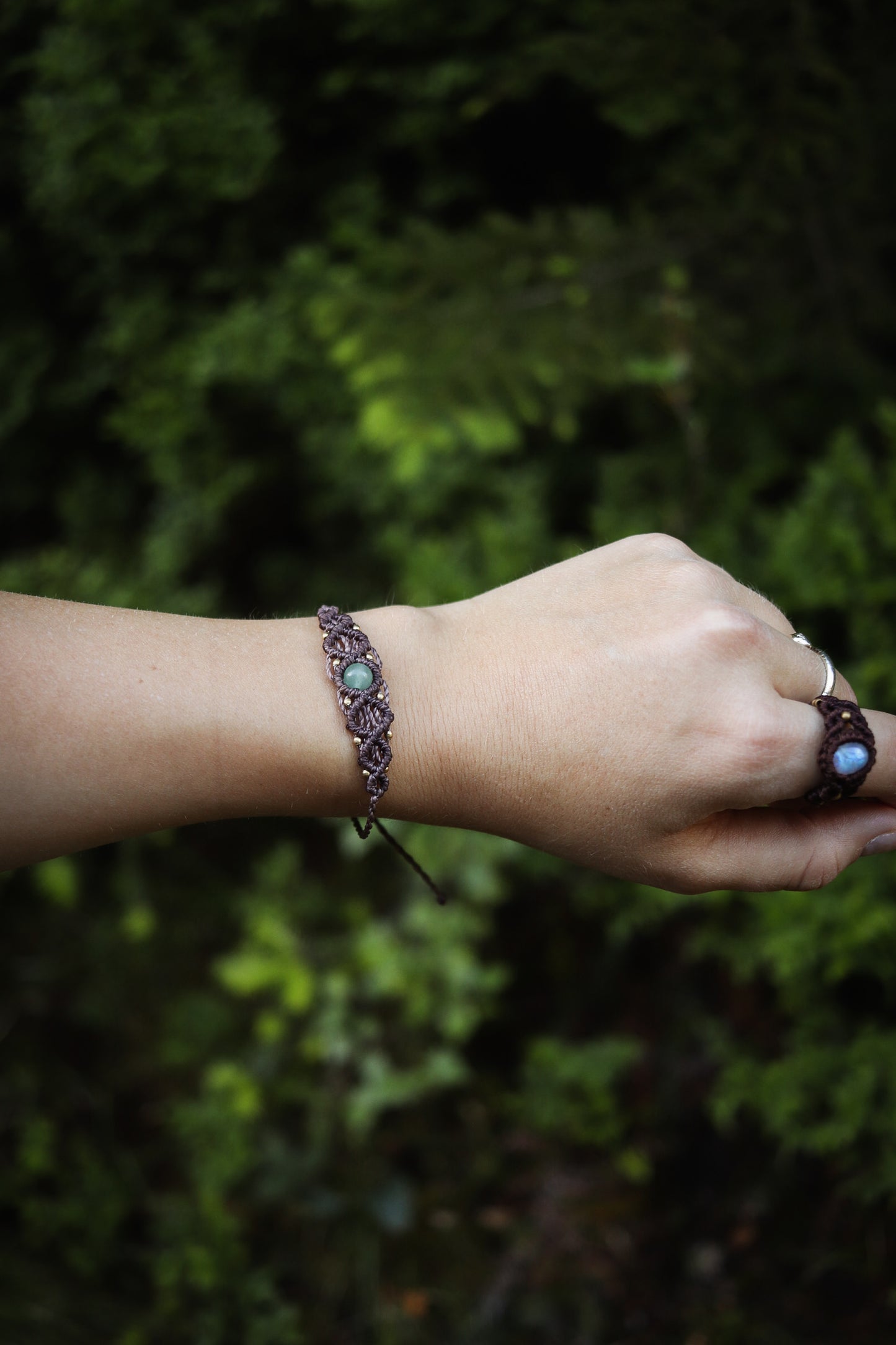Delicate Gemstone Brass Bracelets