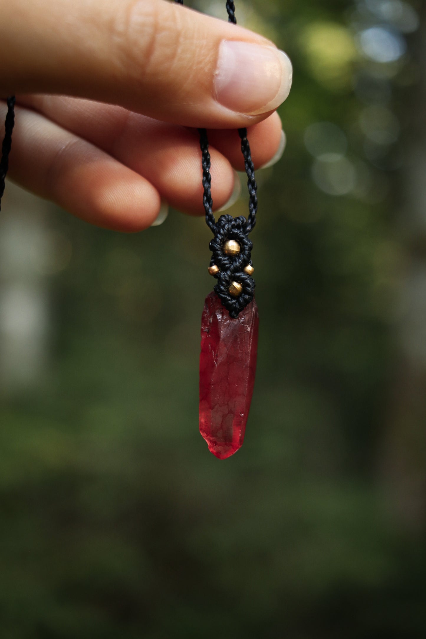Roter Aura Quartz Halskette