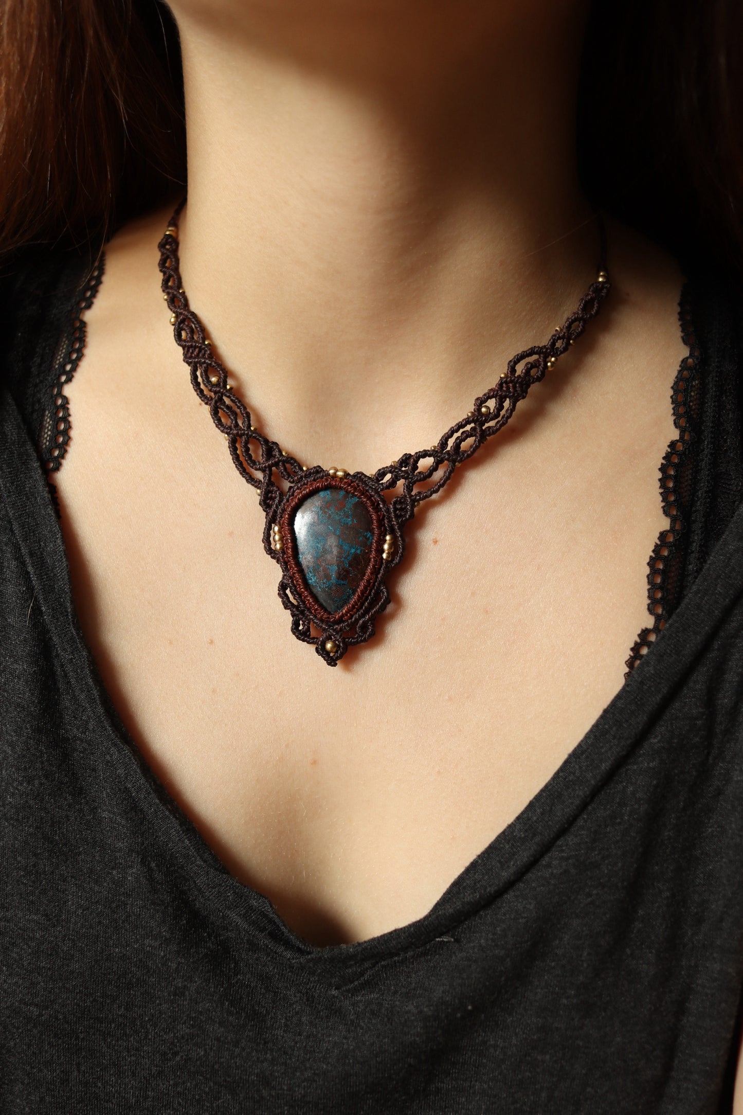 Azurit Choker Halskette