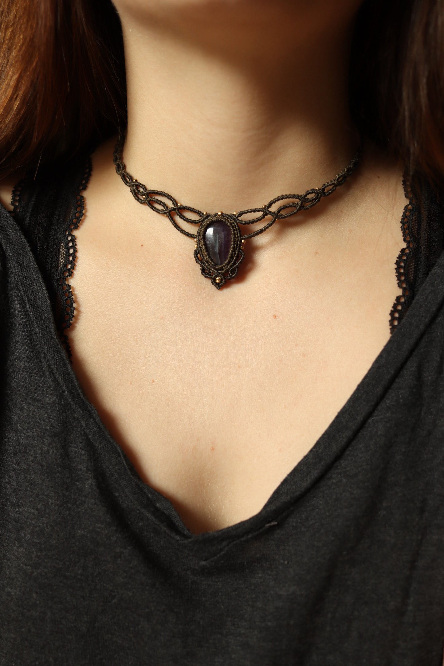 Fluorit Choker Halskette