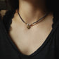 einfache Rosenquarz Choker Halskette