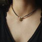 einfache Rosenquarz Choker Halskette