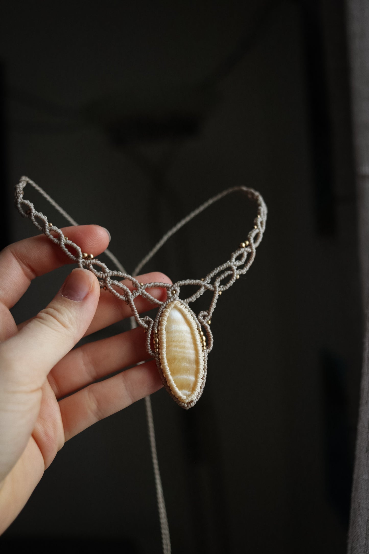 Orangencalcit Halskette