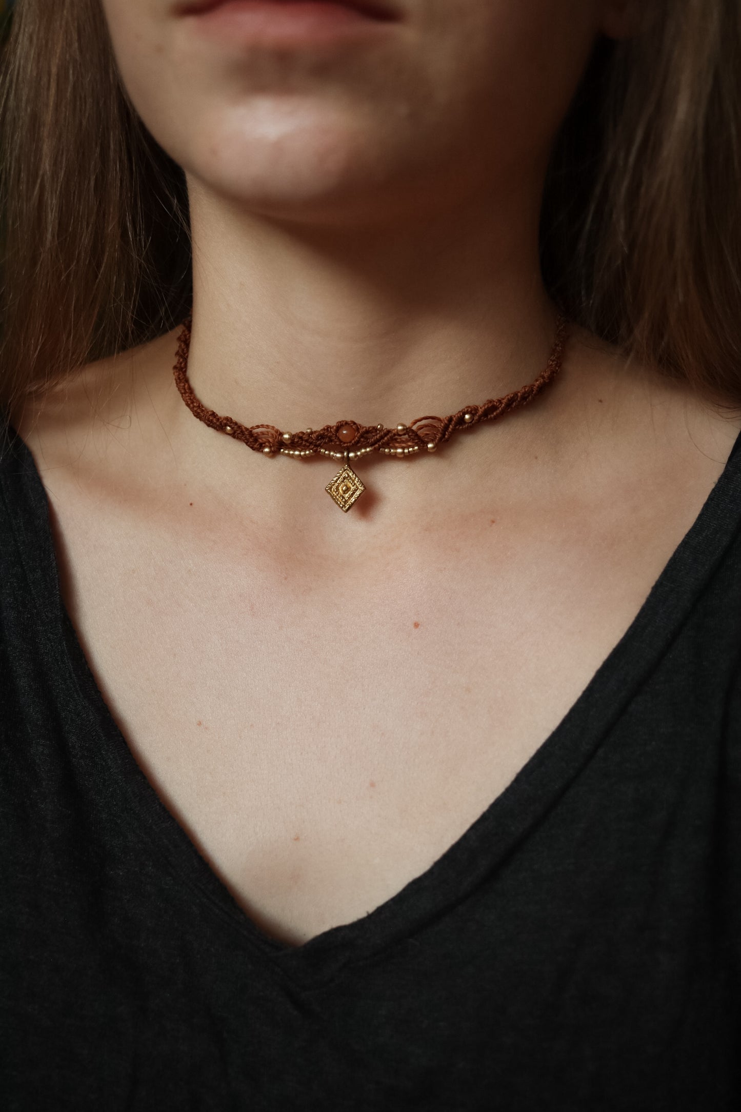 Choker Halskette mit Orangem Aventurin