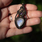 Amethyst & Regenbogen Mondstein Halskette