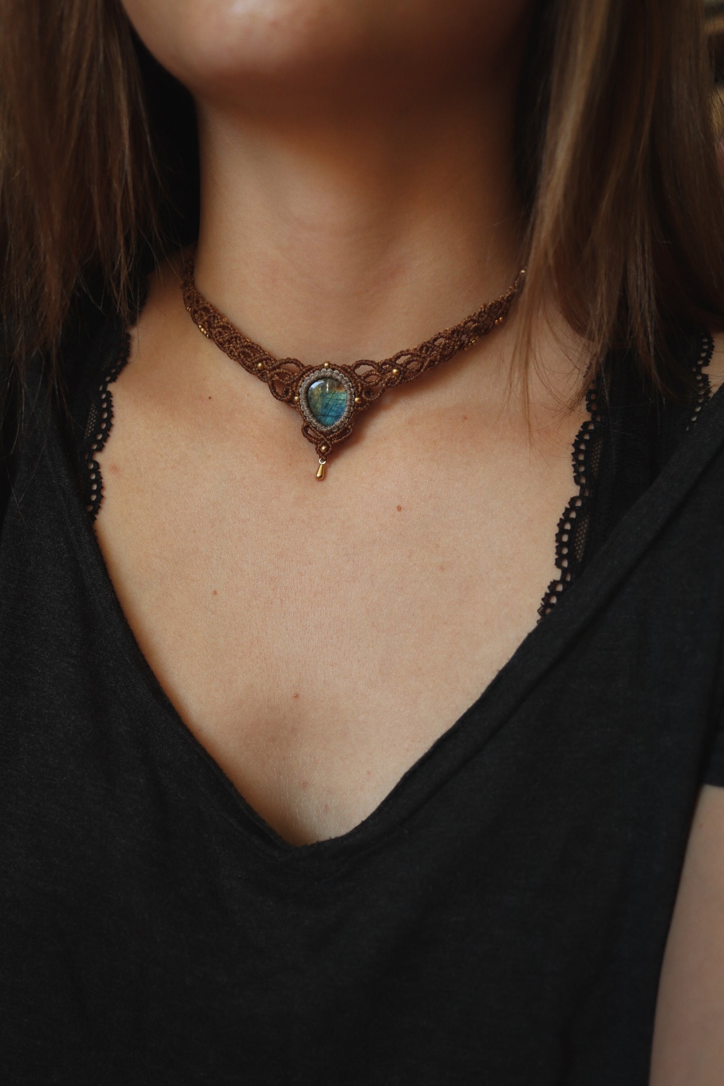 Labradorit Choker Halskette