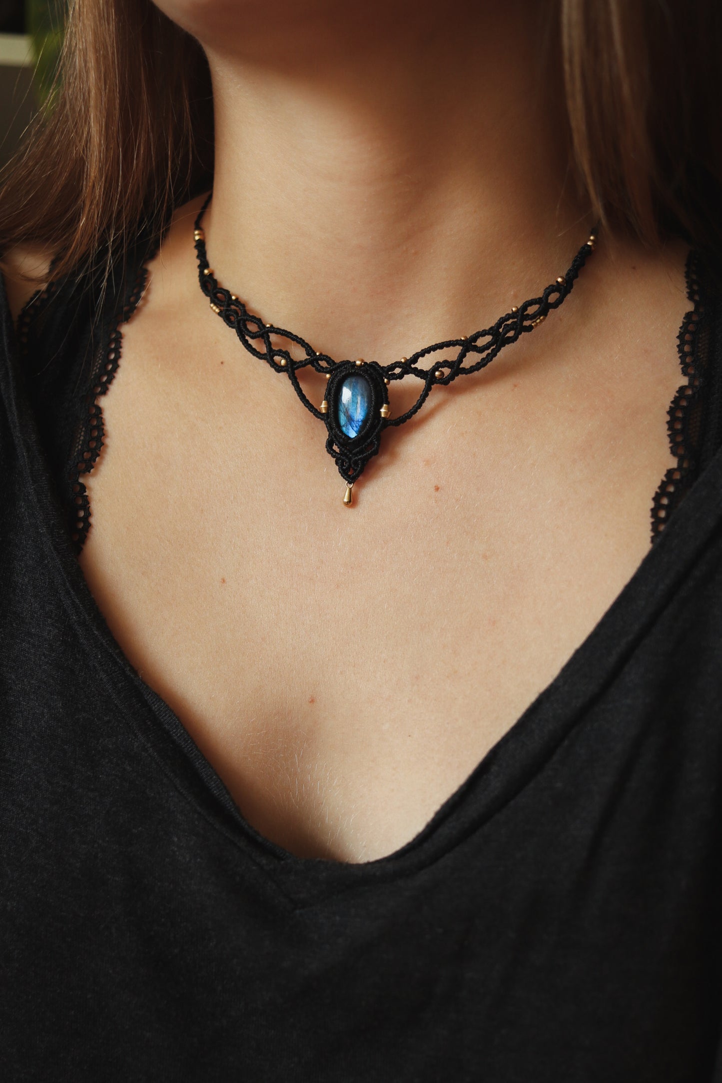 Labradorit • Choker Halskette