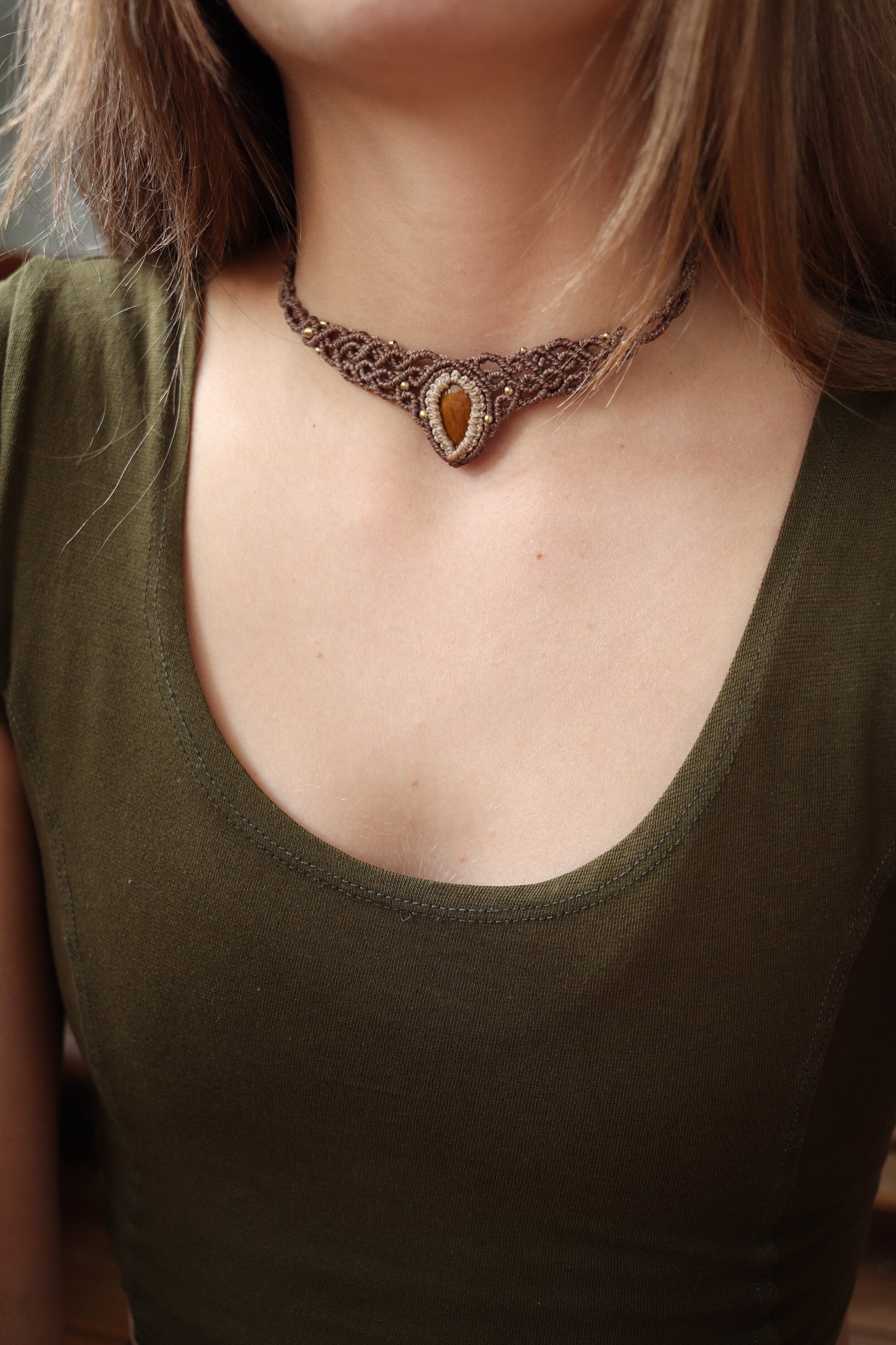 Tigerauge Choker Halskette