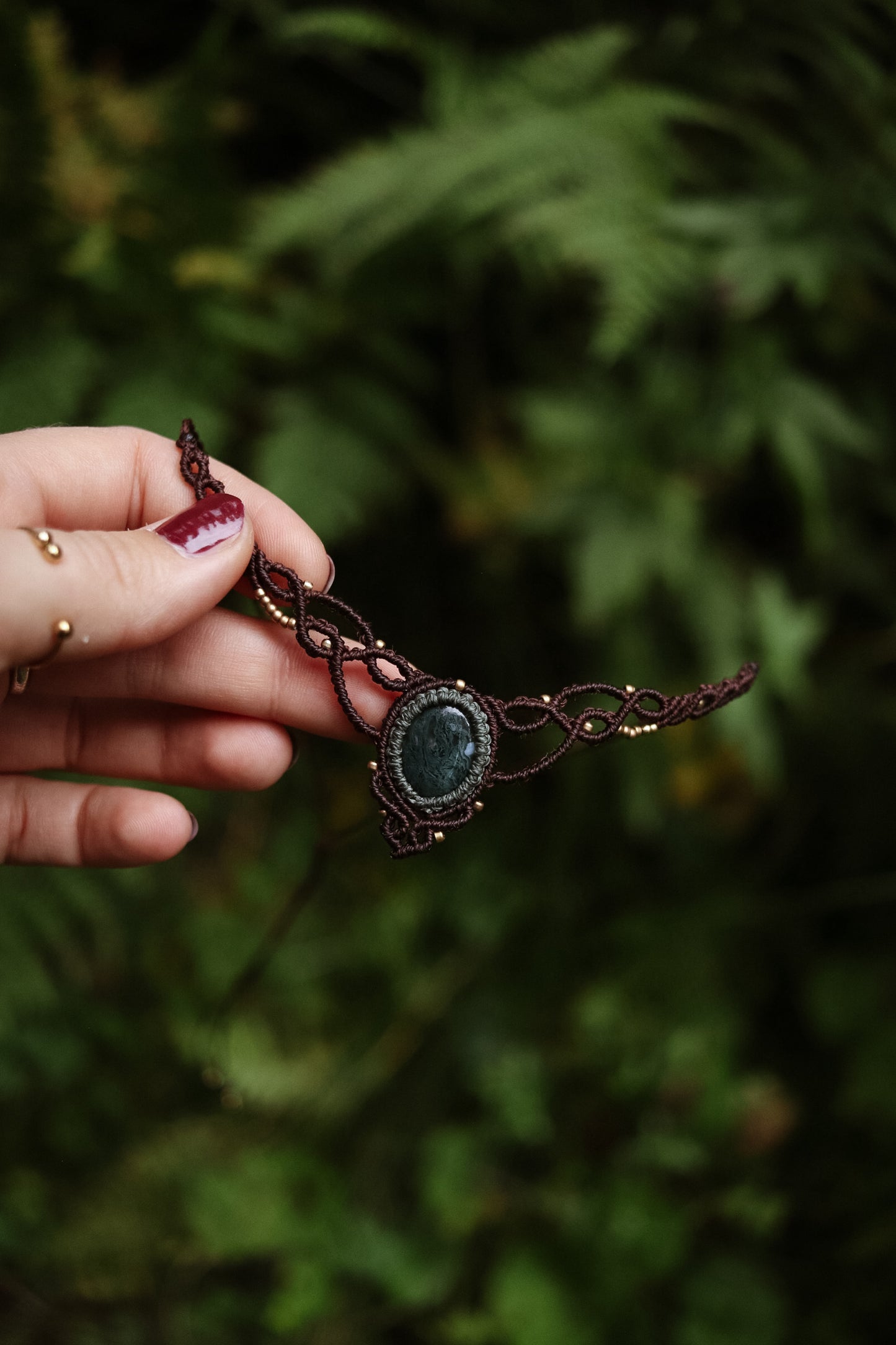 Moosachat Choker Halskette