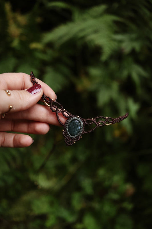 Moosachat Choker Halskette