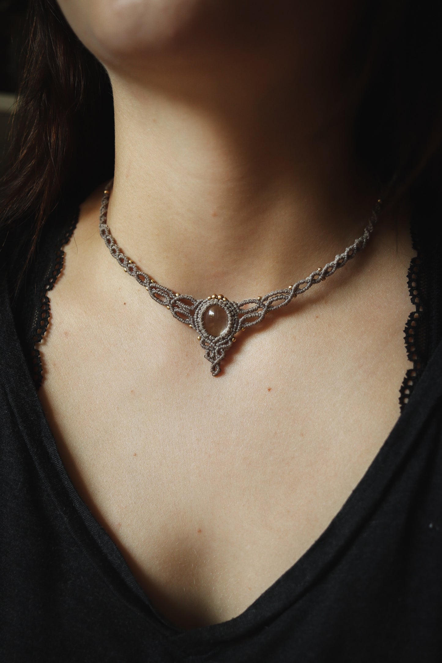 zarte Citrin Choker Halskette