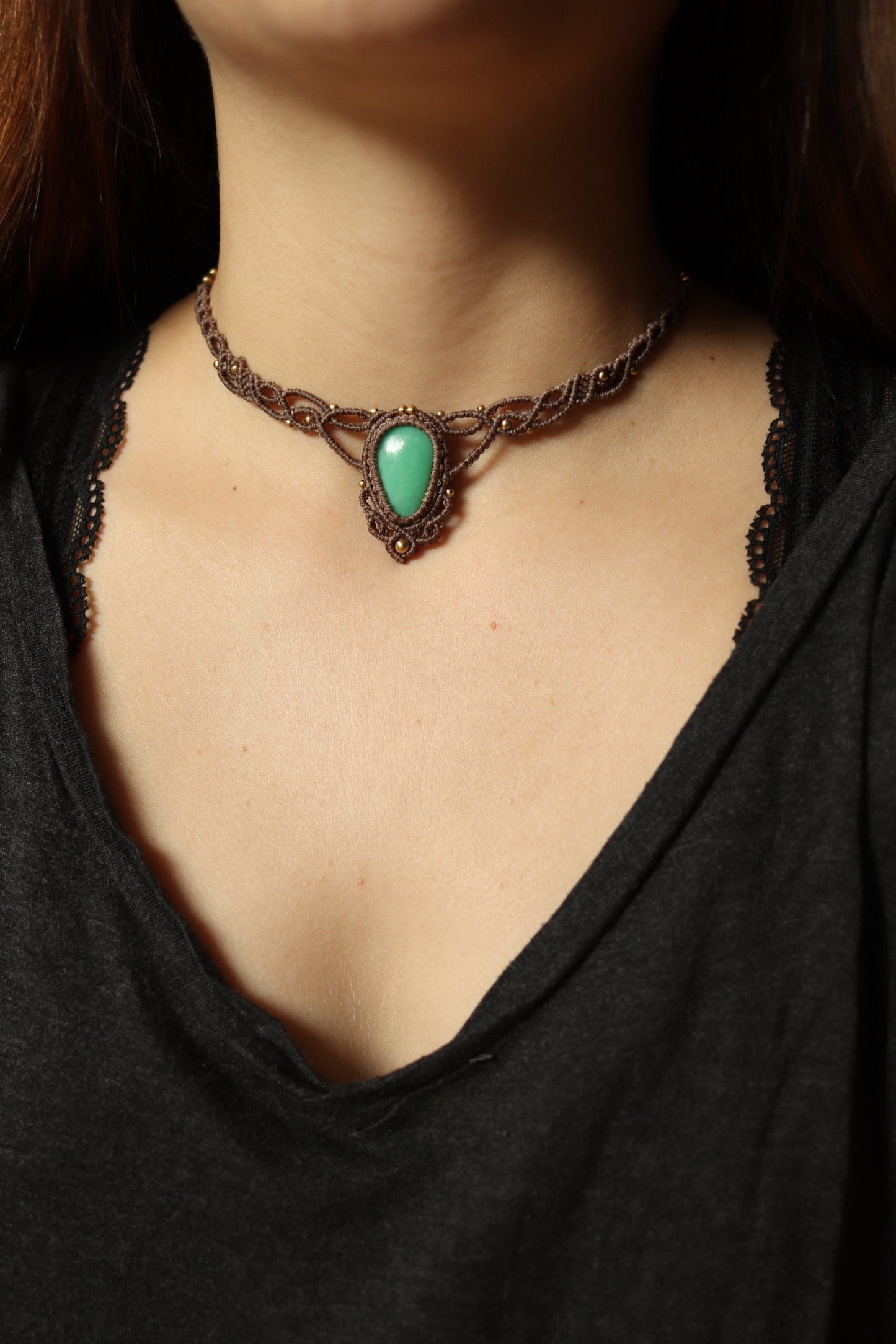 Chrysopras Choker Halskette