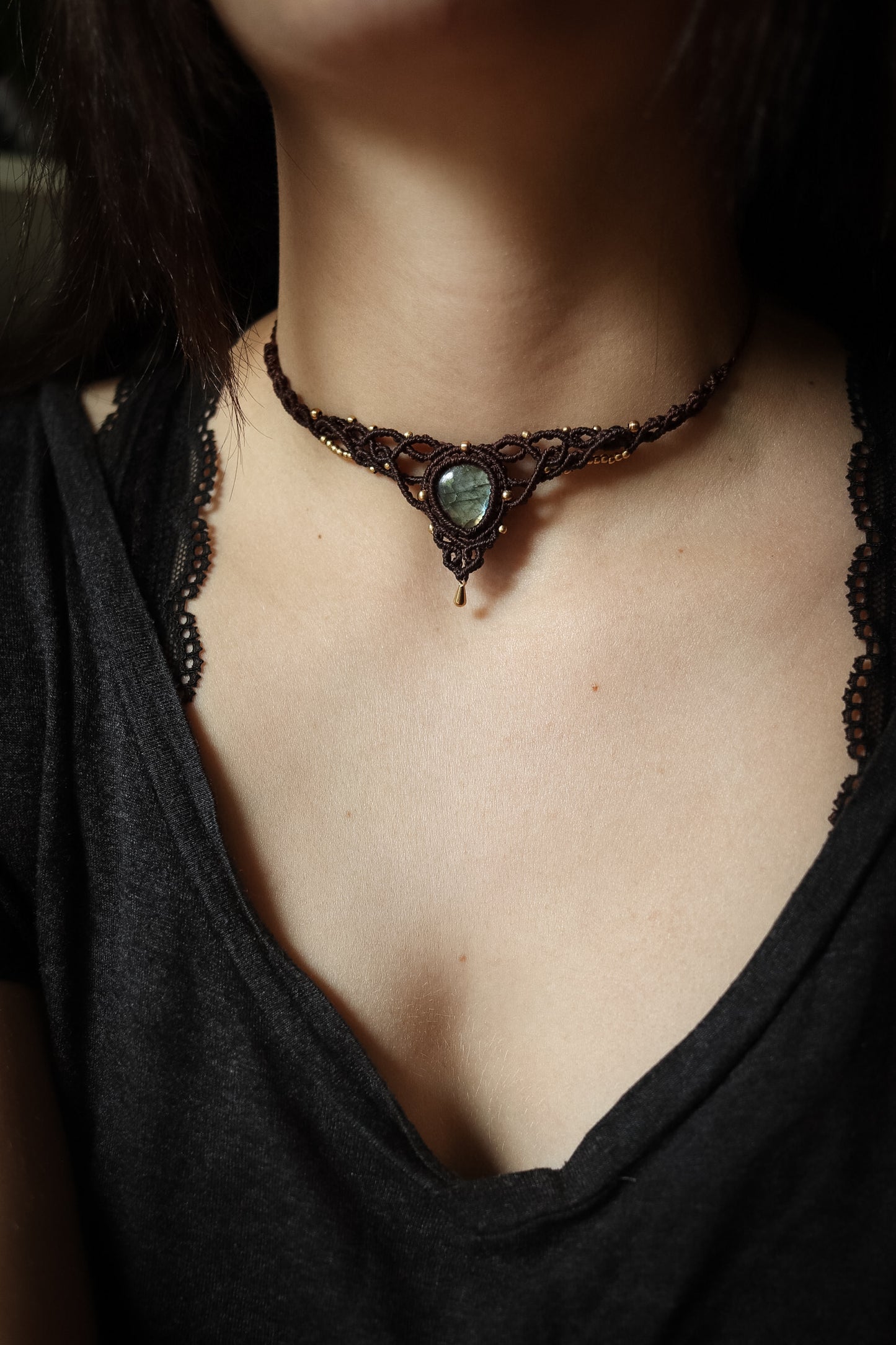 Labradorit Choker Halskette