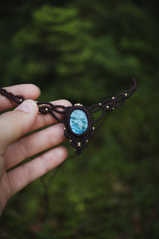 Labradorit Choker Halskette