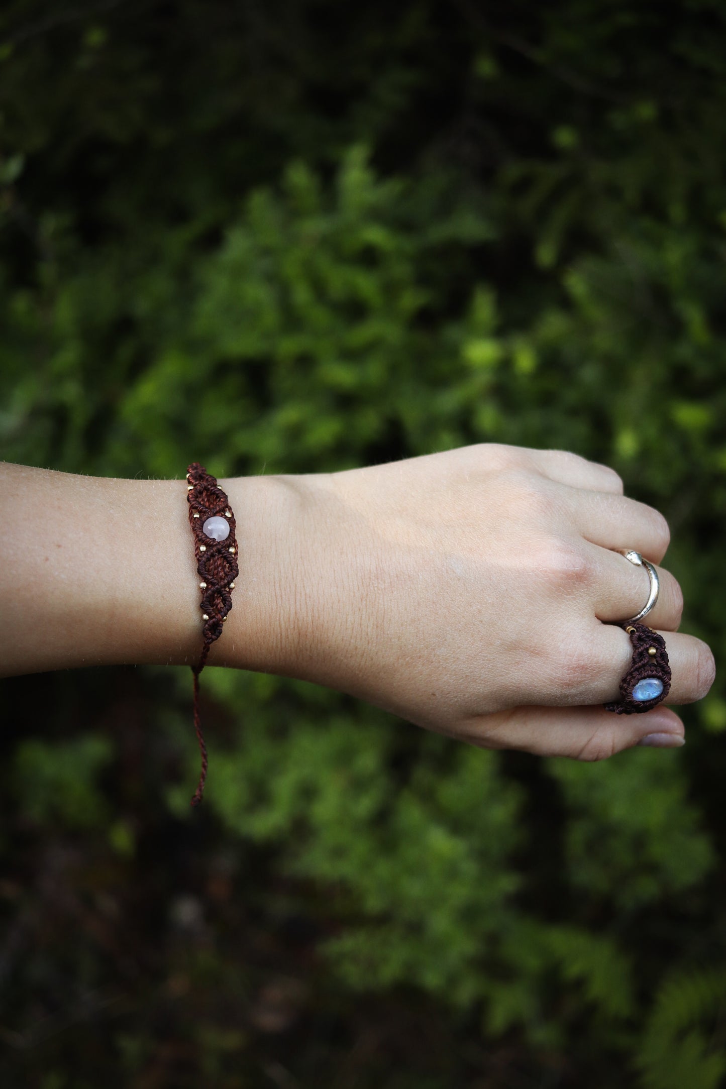 zartes Rosenquarz Boho Armband