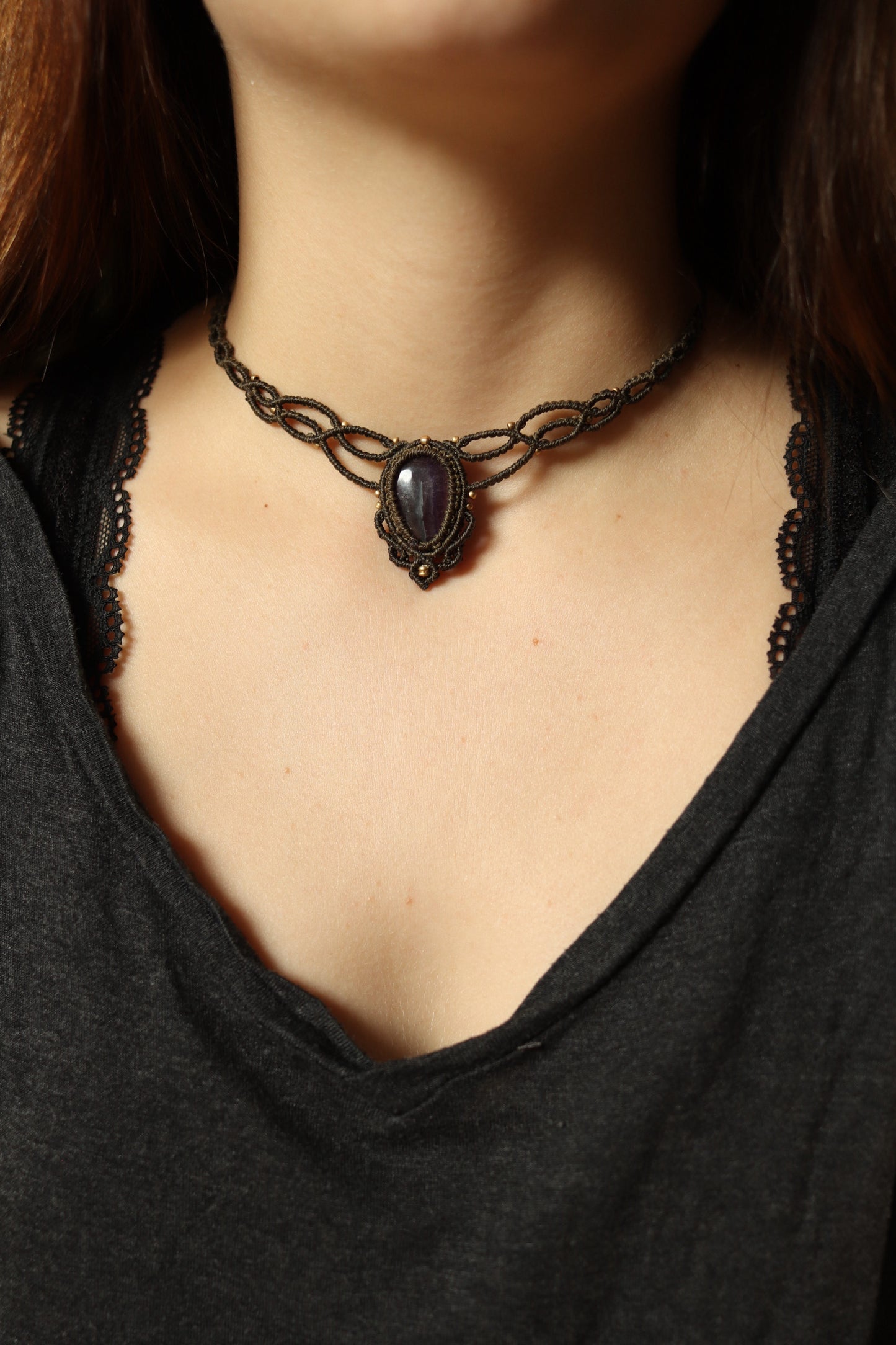 Fluorit Choker Halskette