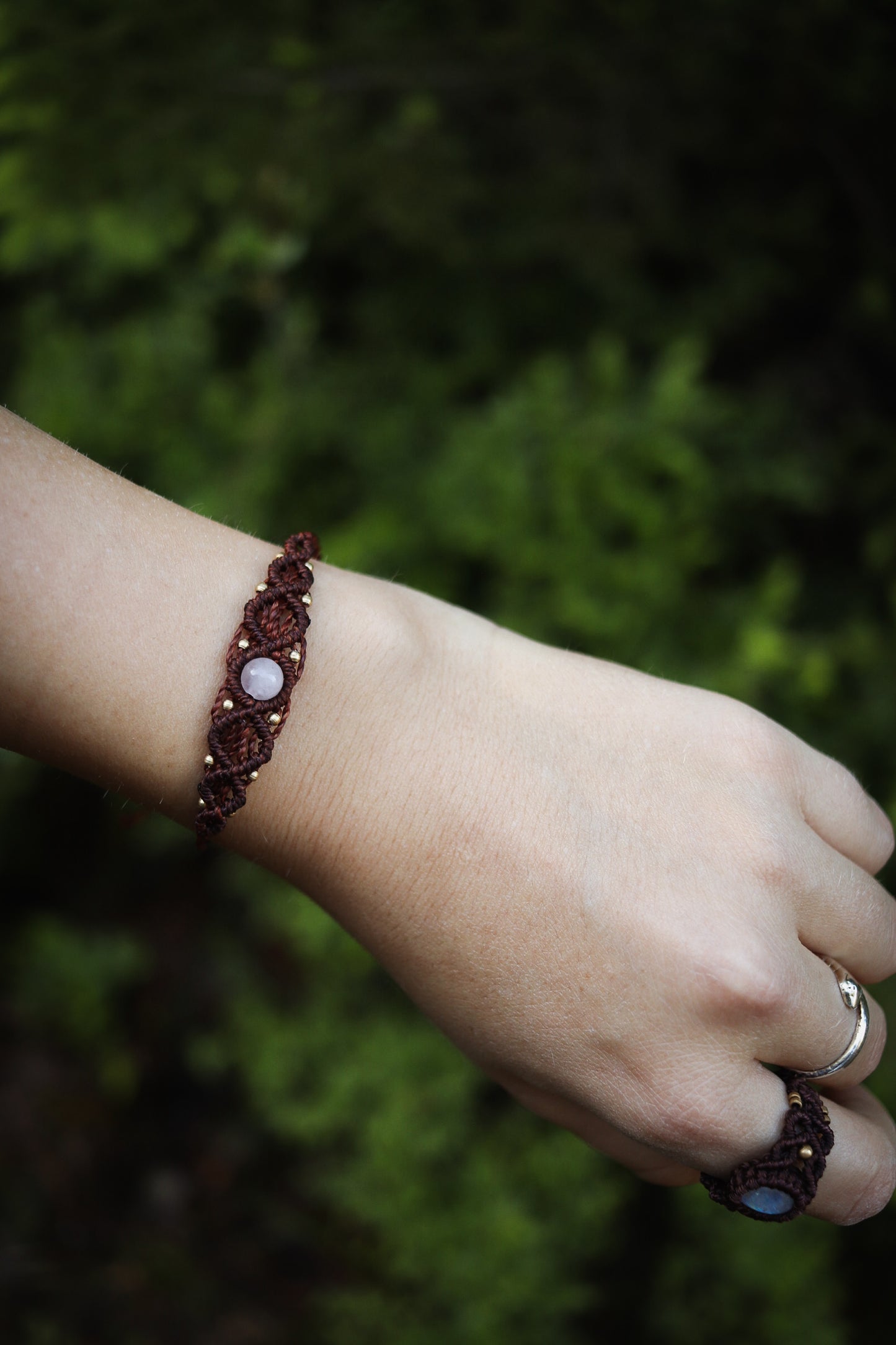 zartes Rosenquarz Boho Armband