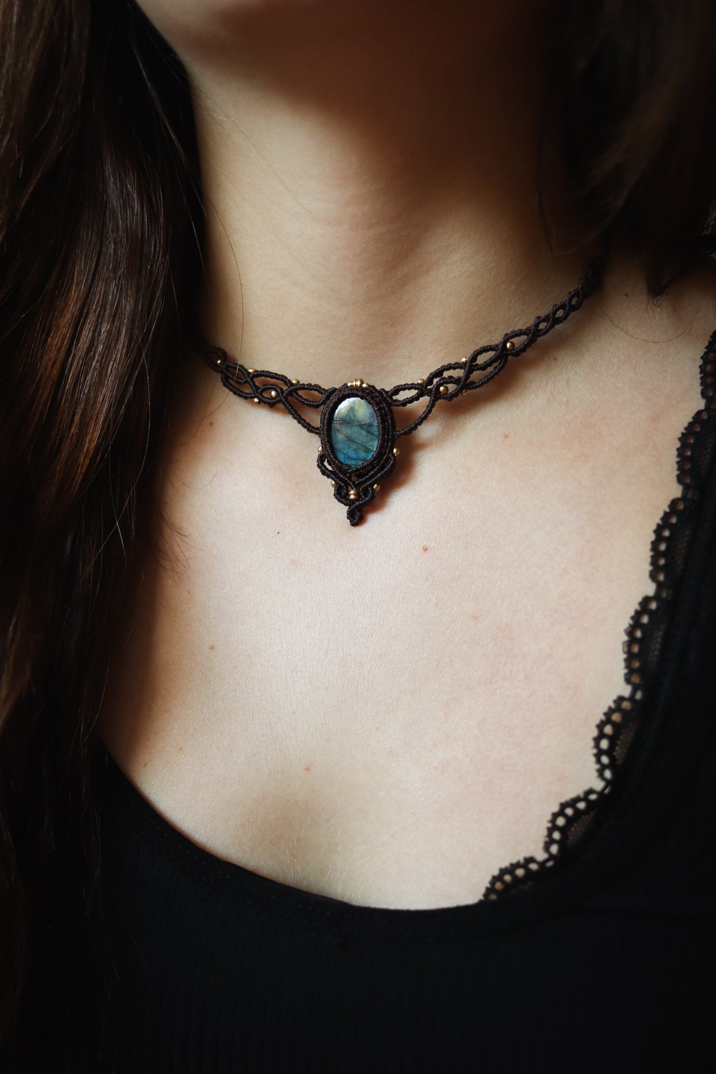 Labradorit Choker Halskette