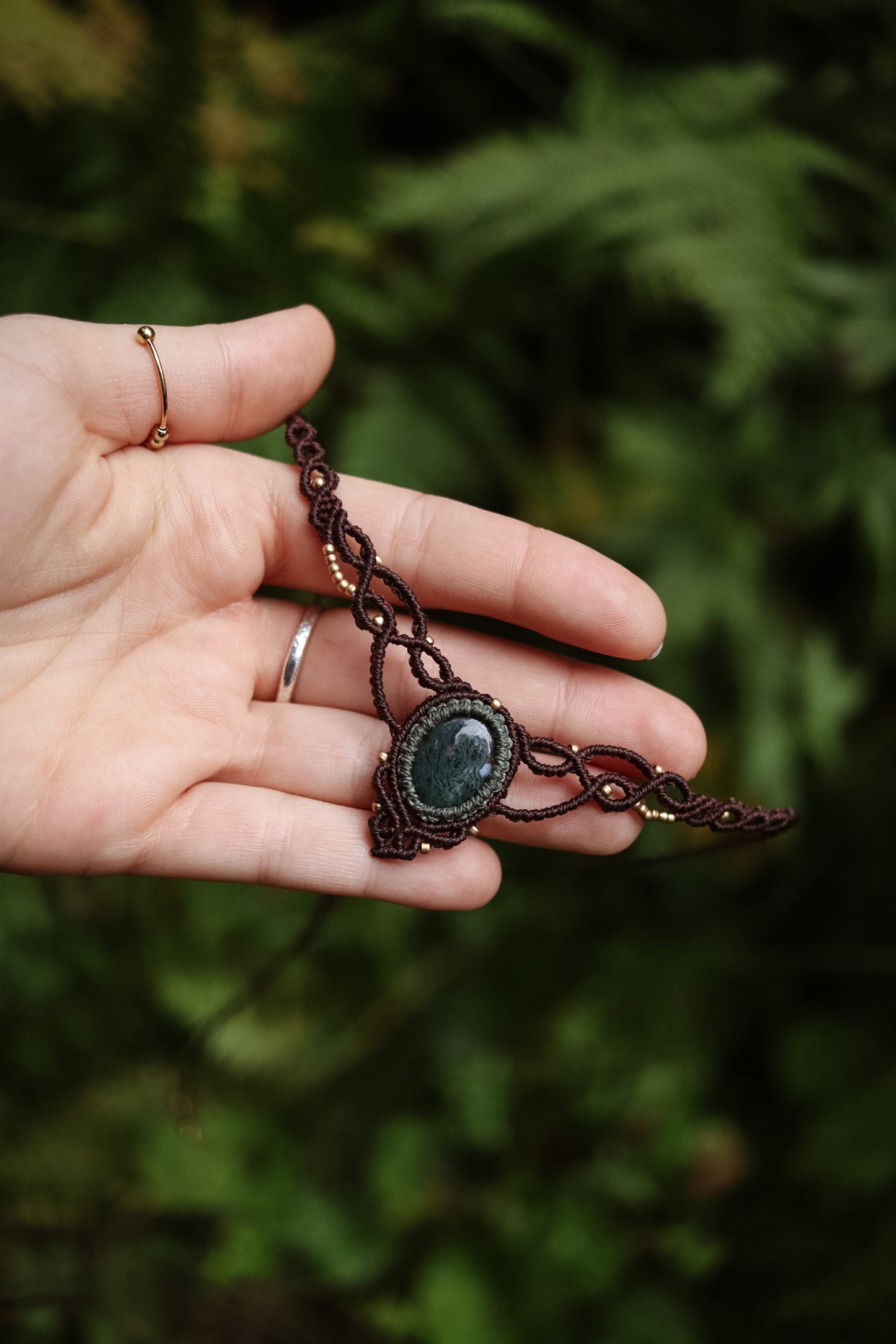 Moosachat Choker Halskette