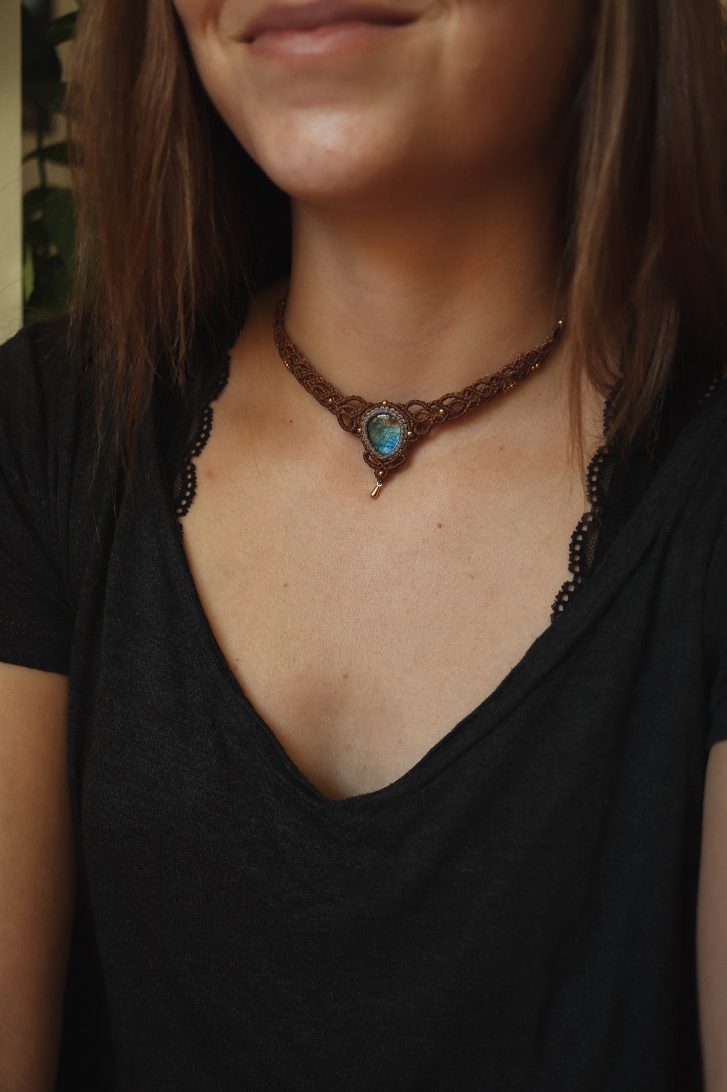 Labradorit Choker Halskette