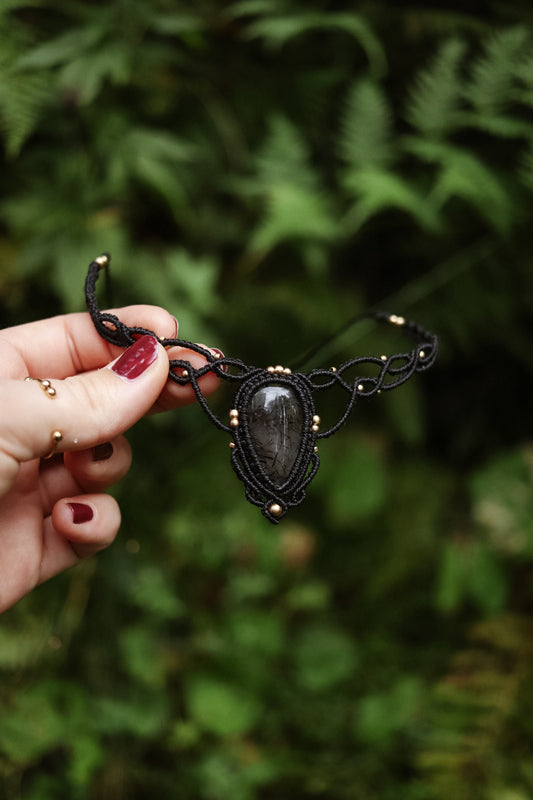 Turmalinquarz Choker Halskette