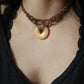 Orangencalcit Donut Choker Halskette